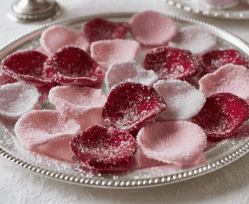 kandierte Rosenblüten