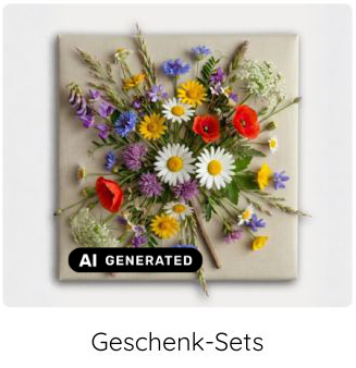 Geschenk-Set mit bunten Blumen dekoriert COCO GRÜN